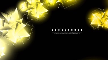 çakışan parlayan altın üçgenler ile soyut arka plan. izole siyah arka plan. eps 10 vektör illüstrasyon