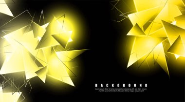 çakışan parlayan altın üçgenler ile soyut arka plan. izole siyah arka plan. eps 10 vektör illüstrasyon