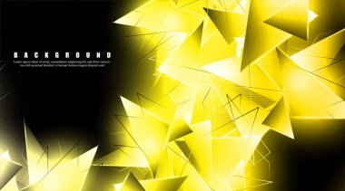 çakışan parlayan altın üçgenler ile soyut arka plan. izole siyah arka plan. eps 10 vektör illüstrasyon