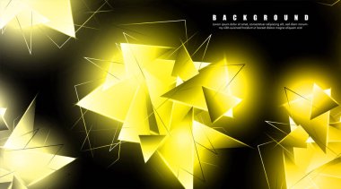 çakışan parlayan altın üçgenler ile soyut arka plan. izole siyah arka plan. eps 10 vektör illüstrasyon