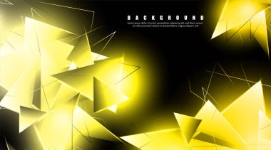 çakışan parlayan altın üçgenler ile soyut arka plan. izole siyah arka plan. eps 10 vektör illüstrasyon