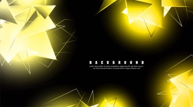 çakışan parlayan altın üçgenler ile soyut arka plan. izole siyah arka plan. eps 10 vektör illüstrasyon
