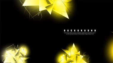 çakışan parlayan altın üçgenler ile soyut arka plan. izole siyah arka plan. eps 10 vektör illüstrasyon