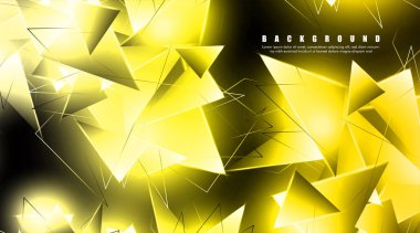 çakışan parlayan altın üçgenler ile soyut arka plan. izole siyah arka plan. eps 10 vektör illüstrasyon