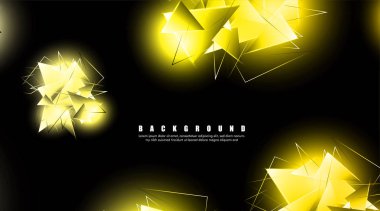 çakışan parlayan altın üçgenler ile soyut arka plan. izole siyah arka plan. eps 10 vektör illüstrasyon