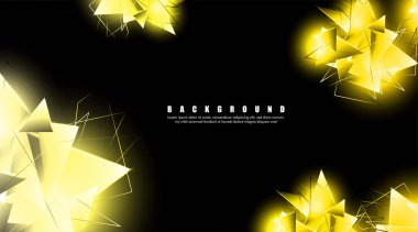çakışan parlayan altın üçgenler ile soyut arka plan. izole siyah arka plan. eps 10 vektör illüstrasyon