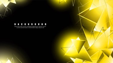 çakışan parlayan altın üçgenler ile soyut arka plan. izole siyah arka plan. eps 10 vektör illüstrasyon