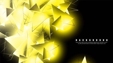 çakışan parlayan altın üçgenler ile soyut arka plan. izole siyah arka plan. eps 10 vektör illüstrasyon
