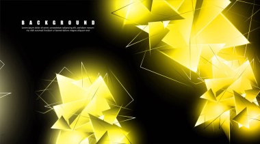 çakışan parlayan altın üçgenler ile soyut arka plan. izole siyah arka plan. eps 10 vektör illüstrasyon