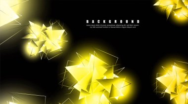 çakışan parlayan altın üçgenler ile soyut arka plan. izole siyah arka plan. eps 10 vektör illüstrasyon