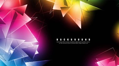 çakışan parlayan üçgenler ile soyut arka plan. izole siyah arka plan. eps 10 vektör illüstrasyon