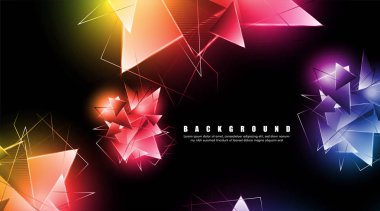 çakışan parlayan üçgenler ile soyut arka plan. izole siyah arka plan. eps 10 vektör illüstrasyon