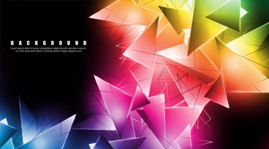 çakışan parlayan üçgenler ile soyut arka plan. izole siyah arka plan. eps 10 vektör illüstrasyon