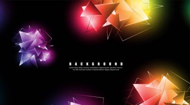 çakışan parlayan üçgenler ile soyut arka plan. izole siyah arka plan. eps 10 vektör illüstrasyon