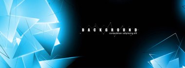 çakışan parlayan mavi üçgenler ile soyut arka plan. izole siyah arka plan. eps 10 vektör illüstrasyon