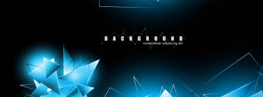 çakışan parlayan mavi üçgenler ile soyut arka plan. izole siyah arka plan. eps 10 vektör illüstrasyon