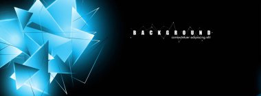 çakışan parlayan mavi üçgenler ile soyut arka plan. izole siyah arka plan. eps 10 vektör illüstrasyon