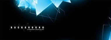 çakışan parlayan mavi üçgenler ile soyut arka plan. izole siyah arka plan. eps 10 vektör illüstrasyon