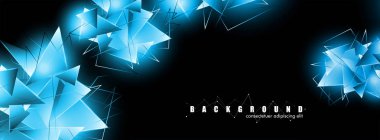 çakışan parlayan mavi üçgenler ile soyut arka plan. izole siyah arka plan. eps 10 vektör illüstrasyon