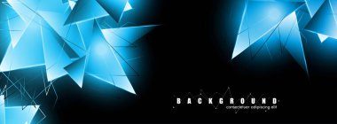 çakışan parlayan mavi üçgenler ile soyut arka plan. izole siyah arka plan. eps 10 vektör illüstrasyon