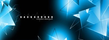 çakışan parlayan mavi üçgenler ile soyut arka plan. izole siyah arka plan. eps 10 vektör illüstrasyon