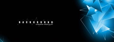 çakışan parlayan mavi üçgenler ile soyut arka plan. izole siyah arka plan. eps 10 vektör illüstrasyon