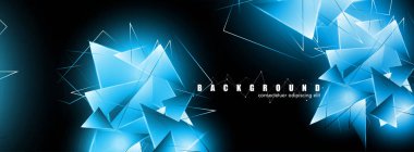 çakışan parlayan mavi üçgenler ile soyut arka plan. izole siyah arka plan. eps 10 vektör illüstrasyon