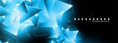 çakışan parlayan mavi üçgenler ile soyut arka plan. izole siyah arka plan. eps 10 vektör illüstrasyon