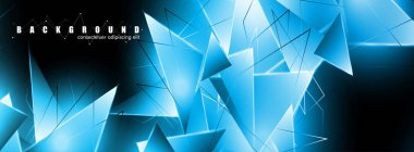 çakışan parlayan mavi üçgenler ile soyut arka plan. izole siyah arka plan. eps 10 vektör illüstrasyon