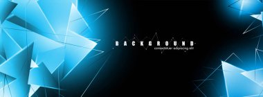 çakışan parlayan mavi üçgenler ile soyut arka plan. izole siyah arka plan. eps 10 vektör illüstrasyon