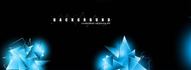 çakışan parlayan mavi üçgenler ile soyut arka plan. izole siyah arka plan. eps 10 vektör illüstrasyon