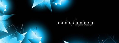 çakışan parlayan mavi üçgenler ile soyut arka plan. izole siyah arka plan. eps 10 vektör illüstrasyon