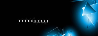 çakışan parlayan mavi üçgenler ile soyut arka plan. izole siyah arka plan. eps 10 vektör illüstrasyon