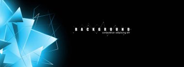 çakışan parlayan mavi üçgenler ile soyut arka plan. izole siyah arka plan. eps 10 vektör illüstrasyon