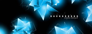 çakışan parlayan mavi üçgenler ile soyut arka plan. izole siyah arka plan. eps 10 vektör illüstrasyon