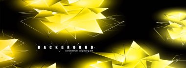 çakışan parlayan altın üçgenler ile soyut arka plan. izole siyah arka plan. eps 10 vektör illüstrasyon