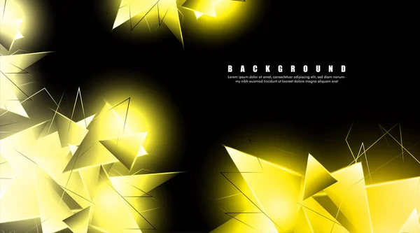 abstract background with glowing gold triangles that overlap. isolated black background. vector illustration of eps 10