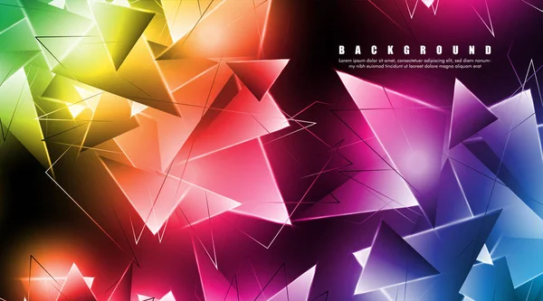 çakışan parlayan üçgenler ile soyut arka plan. izole siyah arka plan. eps 10 vektör illüstrasyon