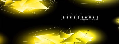 çakışan parlayan altın üçgenler ile soyut arka plan. izole siyah arka plan. eps 10 vektör illüstrasyon
