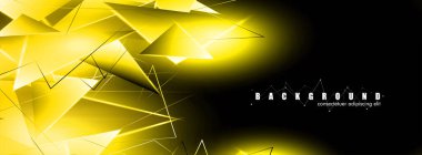 çakışan parlayan altın üçgenler ile soyut arka plan. izole siyah arka plan. eps 10 vektör illüstrasyon