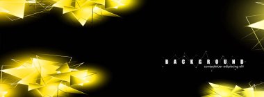 çakışan parlayan altın üçgenler ile soyut arka plan. izole siyah arka plan. eps 10 vektör illüstrasyon