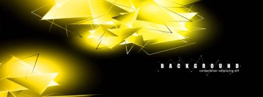 çakışan parlayan altın üçgenler ile soyut arka plan. izole siyah arka plan. eps 10 vektör illüstrasyon