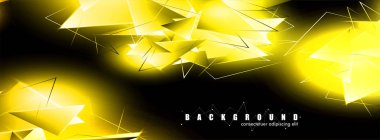 çakışan parlayan altın üçgenler ile soyut arka plan. izole siyah arka plan. eps 10 vektör illüstrasyon