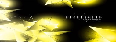 çakışan parlayan altın üçgenler ile soyut arka plan. izole siyah arka plan. eps 10 vektör illüstrasyon