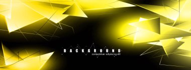 çakışan parlayan altın üçgenler ile soyut arka plan. izole siyah arka plan. eps 10 vektör illüstrasyon