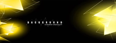 çakışan parlayan altın üçgenler ile soyut arka plan. izole siyah arka plan. eps 10 vektör illüstrasyon