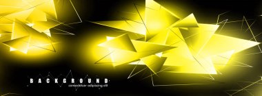 çakışan parlayan altın üçgenler ile soyut arka plan. izole siyah arka plan. eps 10 vektör illüstrasyon