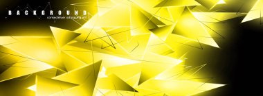 çakışan parlayan altın üçgenler ile soyut arka plan. izole siyah arka plan. eps 10 vektör illüstrasyon