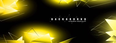 çakışan parlayan altın üçgenler ile soyut arka plan. izole siyah arka plan. eps 10 vektör illüstrasyon
