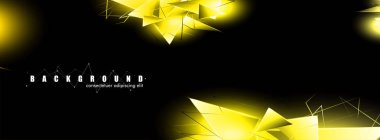 çakışan parlayan altın üçgenler ile soyut arka plan. izole siyah arka plan. eps 10 vektör illüstrasyon